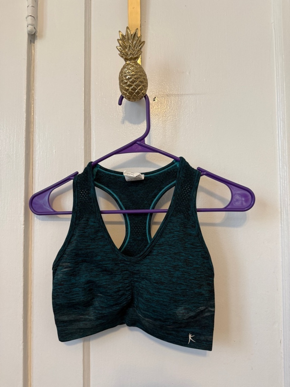 Danskin Now Teal and Black UU Racerback Sports Bra